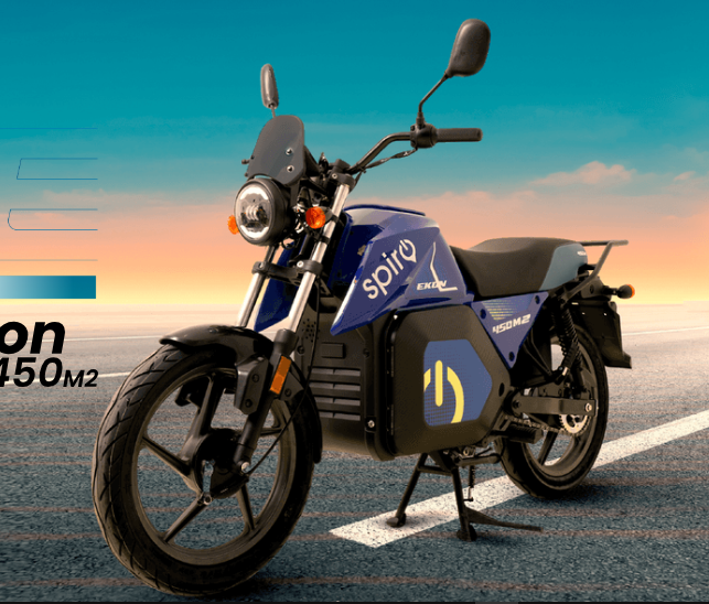 Blue Spiro electric motorcycle